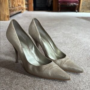 BCBGirls Gold Stiletto Heels Classic Pointed-Toe